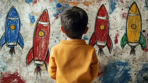 Colorful Rocket Drawing: A Child's Vision