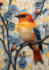 Colorful Bird Mosaic Artwork