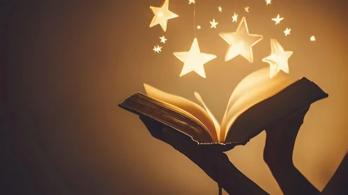 Magical Book with Starry Lights