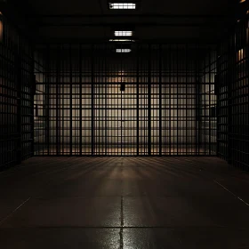 Inside Dark Prison Cell