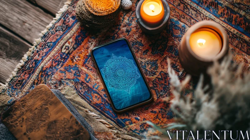 AI ART Candlelit Mandala Still Life