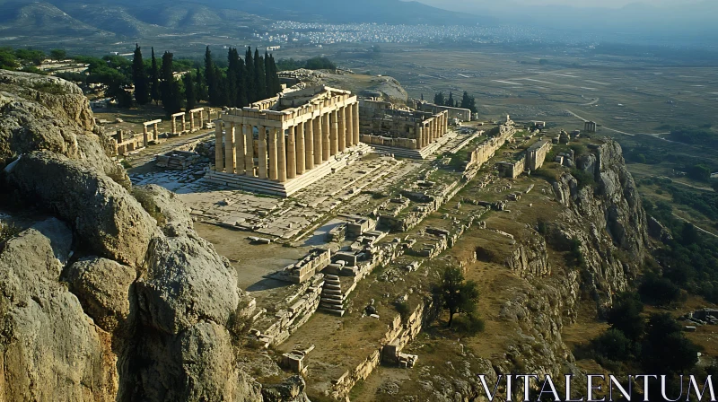 AI ART Aerial View of the Acropolis Ruins