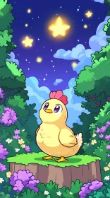 Whimsical Chicken in Forest