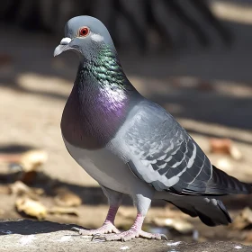 Urban Pigeon Close-Up: A Study in Gray