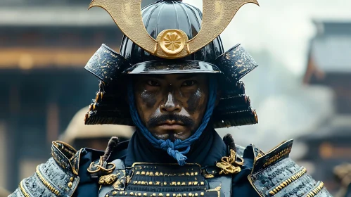 Stoic Samurai Gaze: A Warrior's Resolve