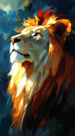 Expressive Lion Painting