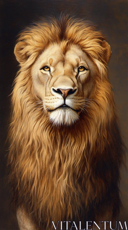 Regal Lion Painting AI Image