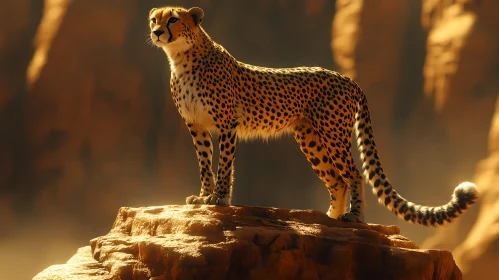 Cheetah on Rocky Outcrop