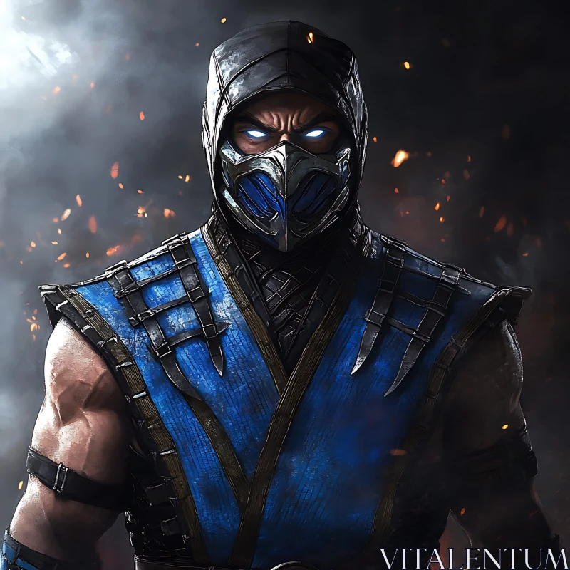 Sub-Zero: The Icy Warrior Portrait AI Image