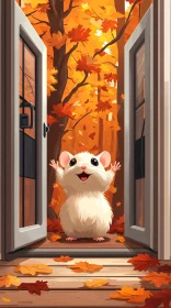 Hamster Amidst Autumn Leaves