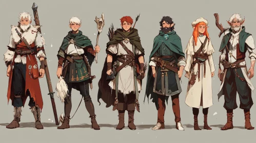 Group of Fantasy Medieval Characters