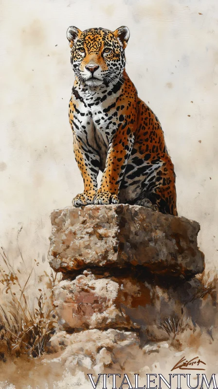 Powerful Big Cat Portrait AI Image