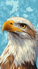 Eagle Art with Blue Sky