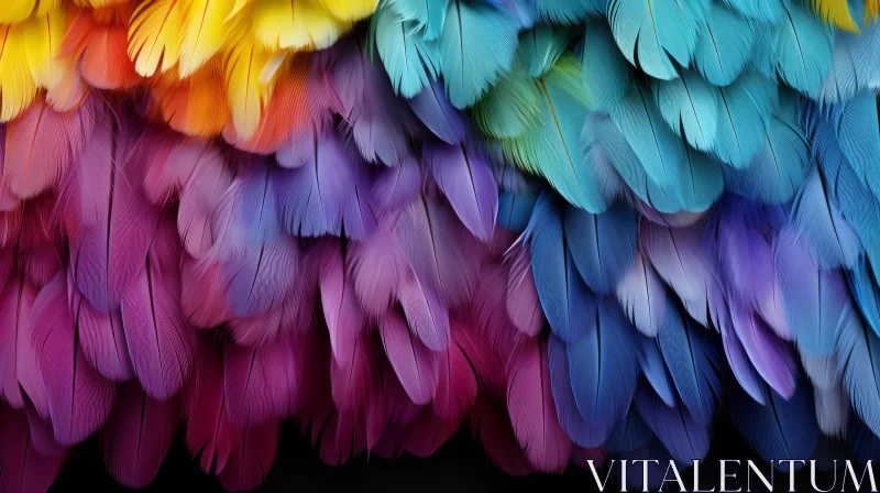 Abstract Colorful Feathers - A Luminous Color Palette AI Image