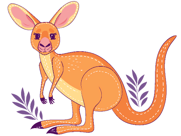 POD Design Charming Kangaroo Illustration for T-shirt Design