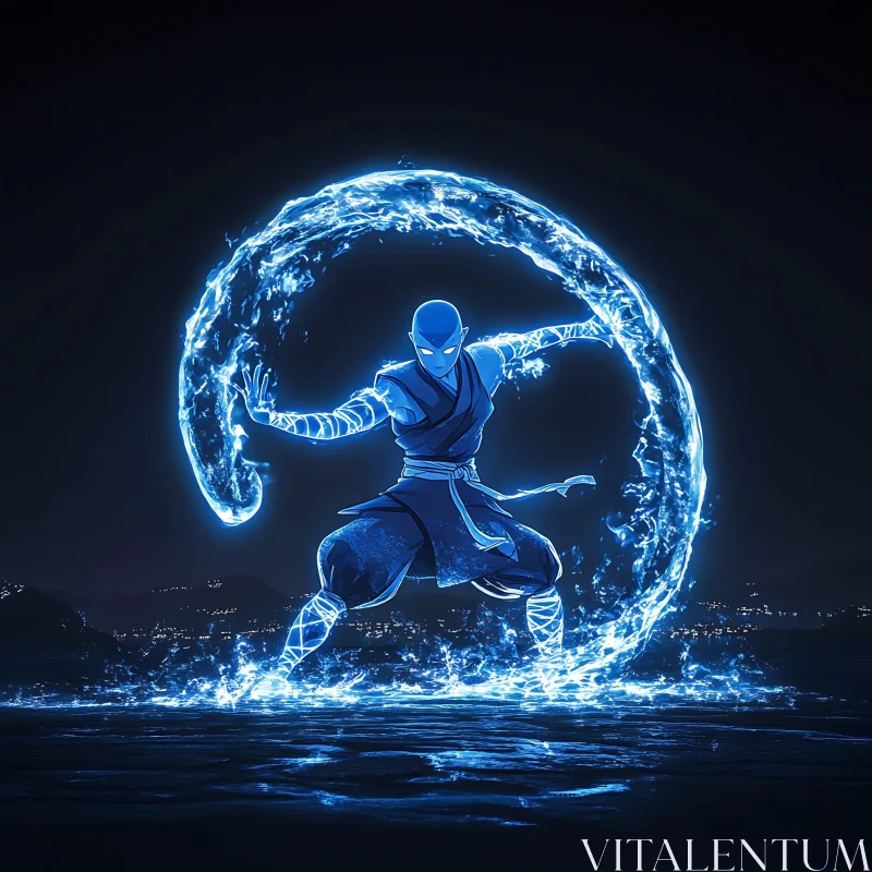 AI ART Enigmatic Water Warrior Artwork