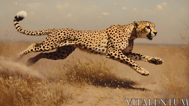 Cheetah Sprinting in the Wild AI Image