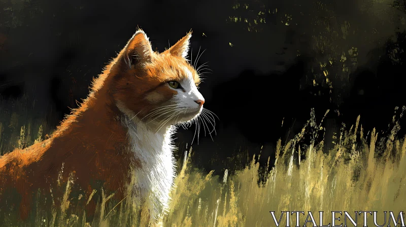 Majestic Cat in Sunlight AI Image