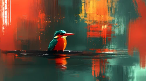 Abstract Kingfisher Art