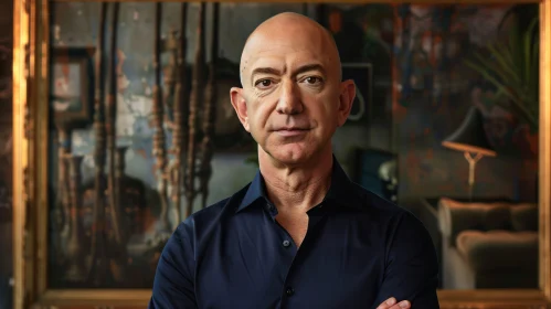 Portrait of Jeff Bezos in a Modern Office