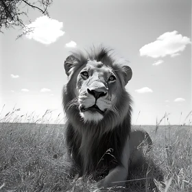 Lion in Monochrome