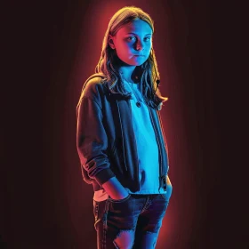 Greta Thunberg in Vibrant Lighting