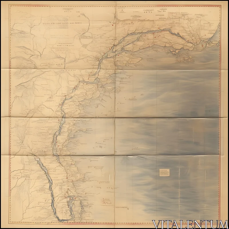 AI ART Vintage World Map - Geographic Chart