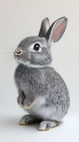 Adorable Grey Rabbit Image