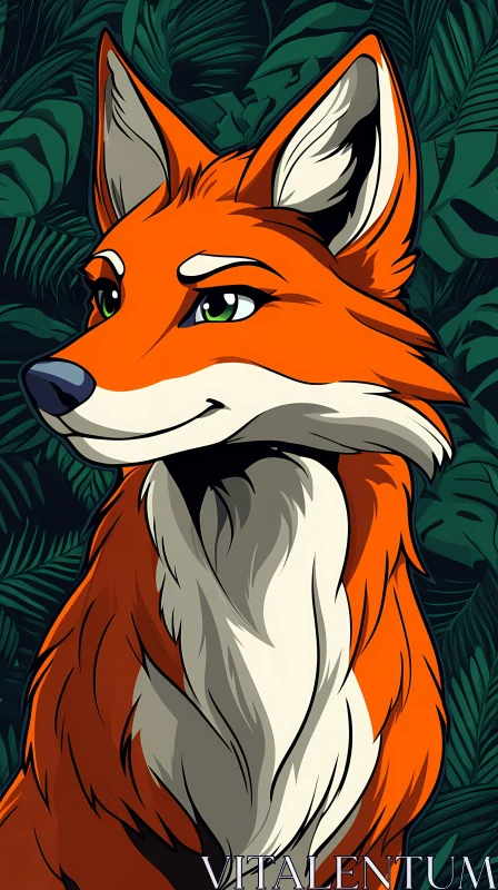 Fox Cartoon Art AI Image