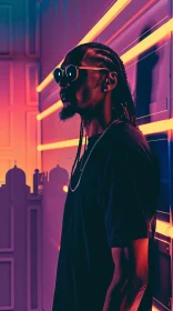 Snoop Dogg Illuminated by Neon Lights