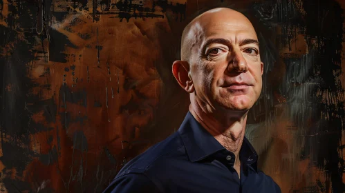 Jeff Bezos Dark Abstract Backdrop Portrait