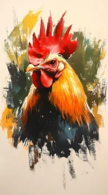 Vibrant Rooster Art