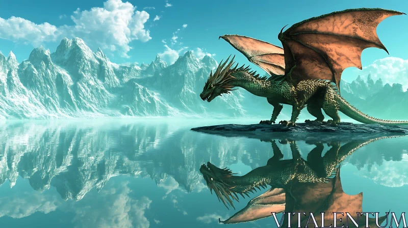 Mythical Dragon by Mountain Lake AI Image