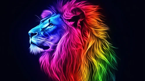 Colorful Lion Art