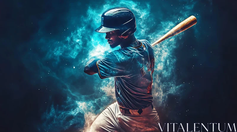 Celestial Baseball Action AI Image