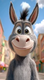 Cheerful Cartoon Donkey