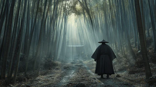 Monk in Bamboo Forest