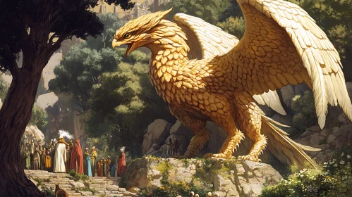 Griffin Statue and Gathering