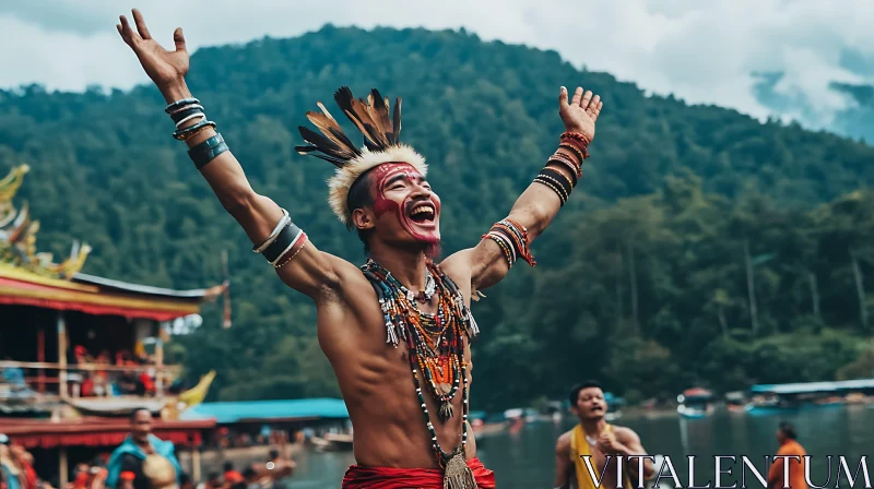 Man Celebrating in Traditional Dress AI Image