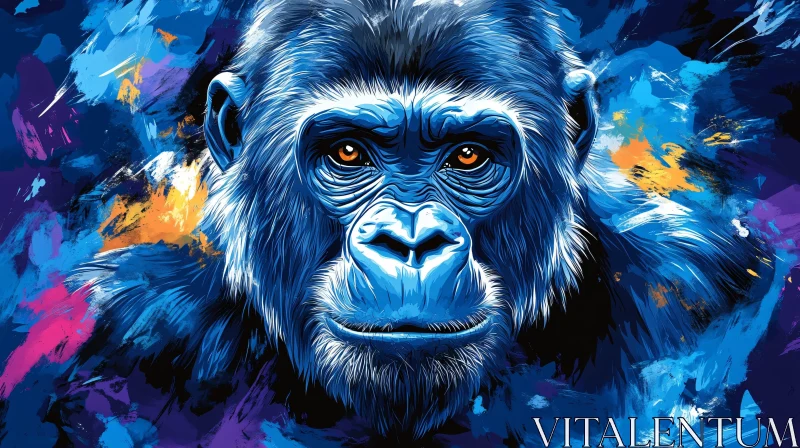 AI ART Vivid Gorilla Portrait