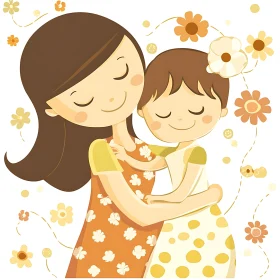 Mother and Child Affectionate Embrace Artwork