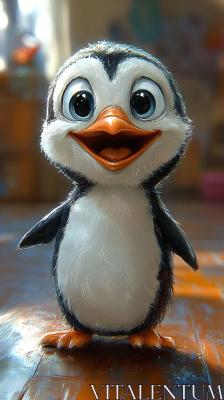 Charming Penguin Character Art AI Image