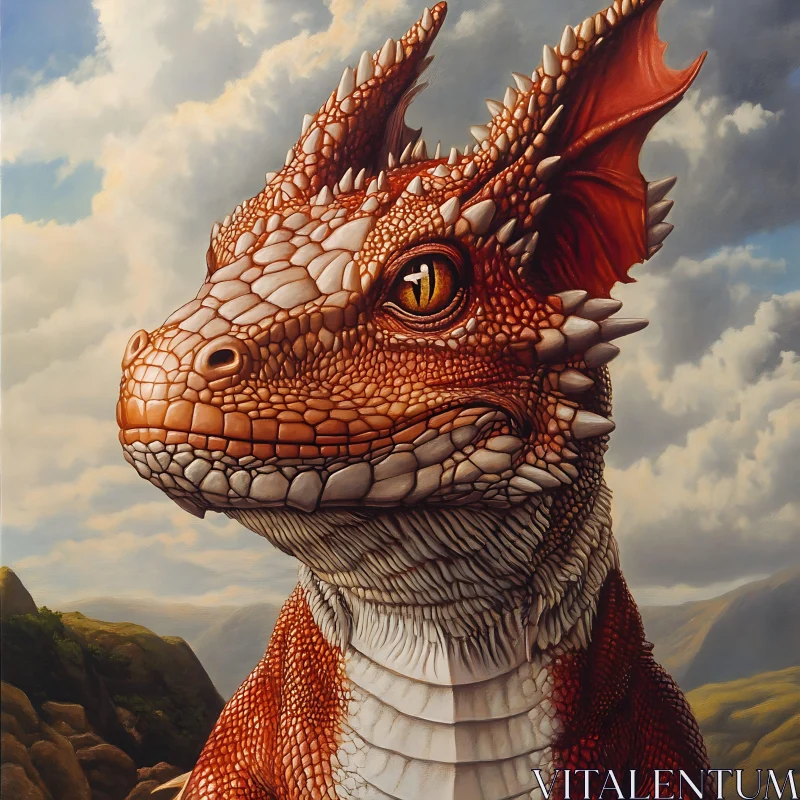 AI ART Crimson Dragon: A Study in Scales