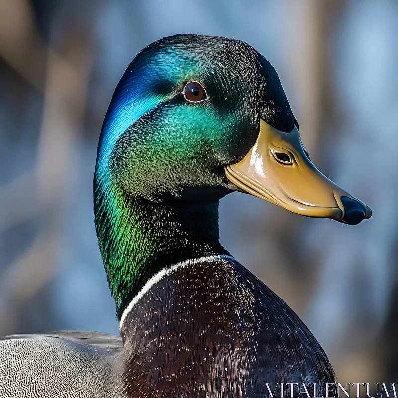 Detailed Mallard Duck Close-Up AI Image