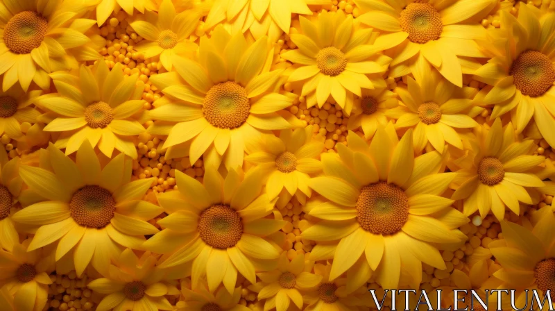 Captivating Yellow Sunflowers: An Artistic Wall Sculpture AI Image