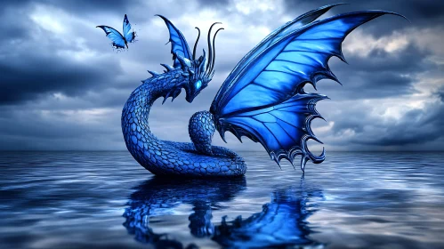 Fantasy Dragon and Butterfly Art