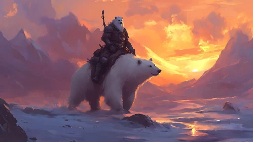 Fantasy Warrior on Polar Bear