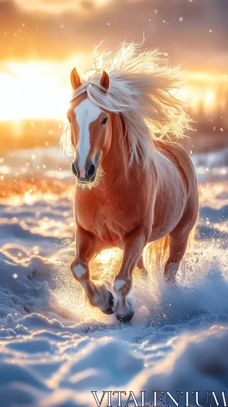 AI ART Graceful Horse in Winterscape