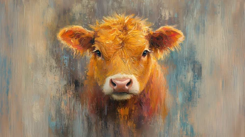 Textured Cow Portrait Art