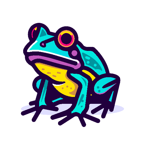 POD Design Playful Blue Frog Cartoon - Perfect for Kids Merchandise